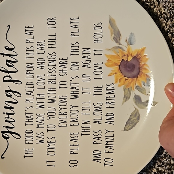 Sunflower ceramic giving plate - Picture 5 of 6